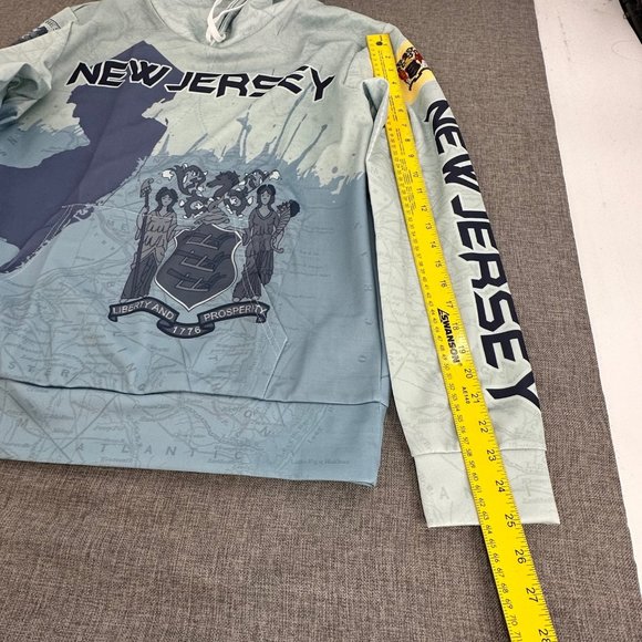 New Jersey Hooded Sweater Long Sleeve Medium The Great Seal Of The State of NJ - Picture 5 of 11